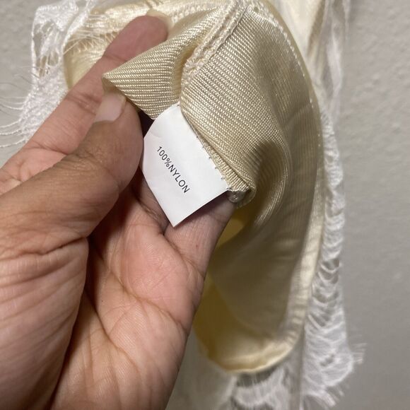 womens lace romper xs small white cream shorts light thin nwt tt - Picture 5 of 9